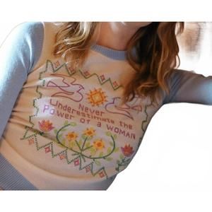 NEW STONED IMMACULATE power of a woman sweater in multi